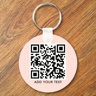 Benutzerdefinierter QR-Code-Text Moderne Blush-Pin Schlüsselanhänger