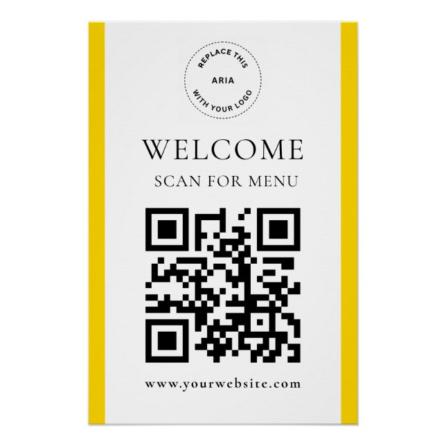 Benutzerdefinierter QR-Code-Text Moderne Geschäfts Poster (Vorderseite)