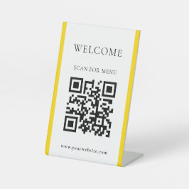 Benutzerdefinierter QR-Code Text Modernes Business Sockelschild
