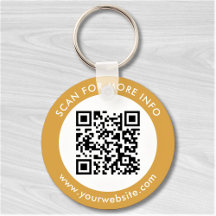 Benutzerdefinierter QR-Code Text Modernes Gold Whi