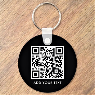 Benutzerdefinierter QR-Code Text Modernes Schwarz- Schlüsselanhänger