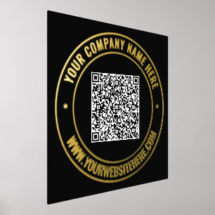 Benutzerdefinierter QR-Code Text Schwarz-Gold-Fohl Foliendrucke