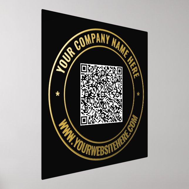 Benutzerdefinierter QR-Code Text Schwarz-Gold-Fohl Foliendrucke (Ablage )