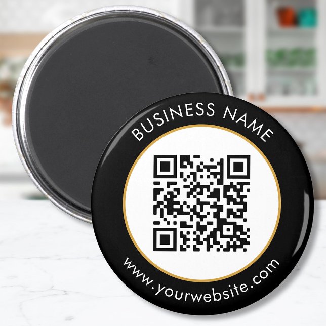 Benutzerdefinierter QR-Code-Text Schwarz Weiß Magnet (Von Creator hochgeladen)