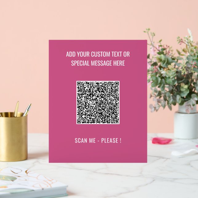 Benutzerdefinierter QR-Code-Text und Farben Akryll Acrylschild (Hochzeit)