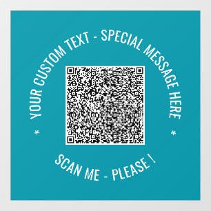 Benutzerdefinierter QR-Code-Text und Farbenklammer Fensteraufkleber