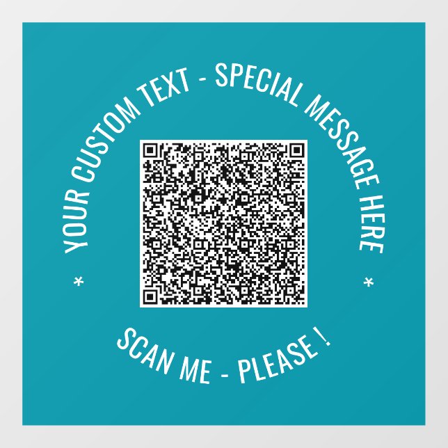 Benutzerdefinierter QR-Code-Text und Farbenklammer Fensteraufkleber (Blatt)