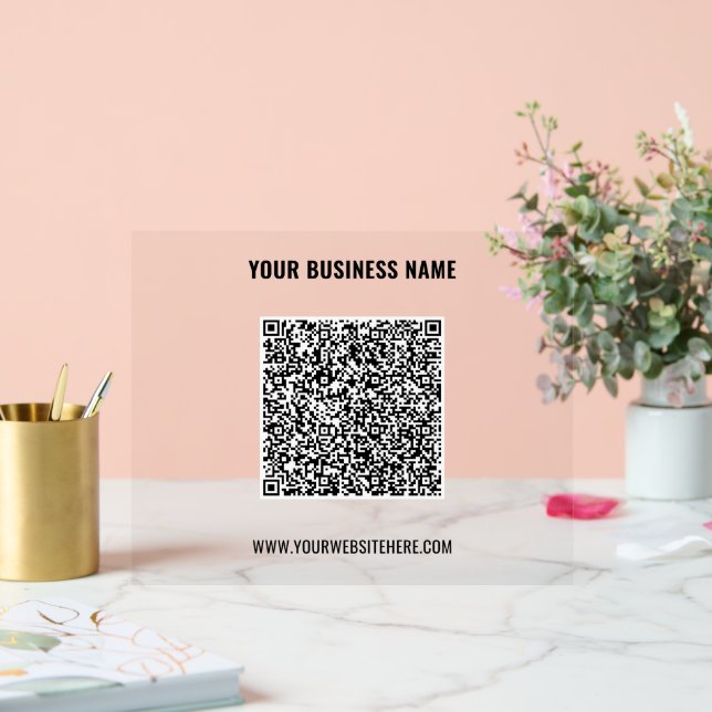 Benutzerdefinierter QR-Code und Firmenname Akrylli Acrylschild (Hochzeit)