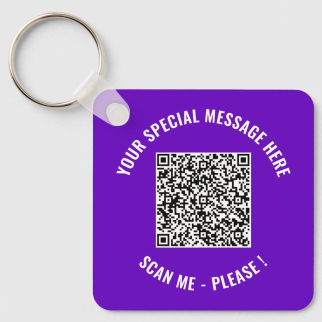 Benutzerdefinierter QR-Code und Schlüsselanhänger  (Vorderseite)