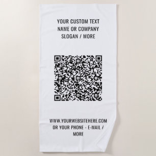 Benutzerdefinierter QR-Code und Text-Beach-Handtuc Strandtuch