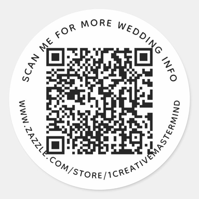 Benutzerdefinierter QR-Code und Text-Briefaufklebe Runder Aufkleber (Vorderseite)