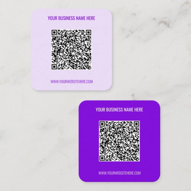 Benutzerdefinierter QR-Code und Text für Ihre Colo Quadratische Visitenkarte (Vorne/Hinten)