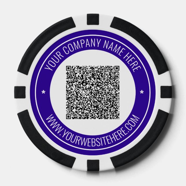 Benutzerdefinierter QR-Code und Text Ihre Geschäft Pokerchips (Vorderseite)