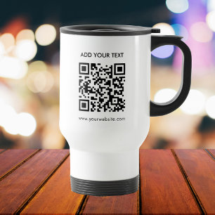 Benutzerdefinierter QR-Code und Text - Modernes Ge Reisebecher