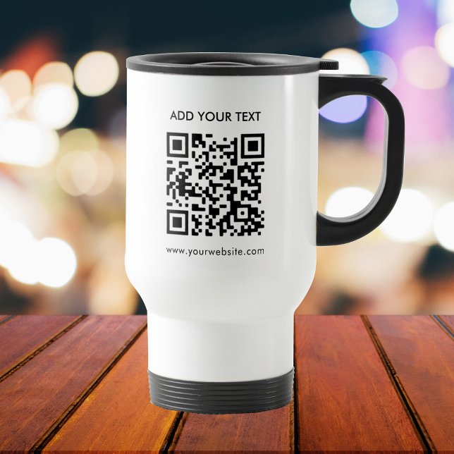 Benutzerdefinierter QR-Code und Text - Modernes Ge Reisebecher (Von Creator hochgeladen)