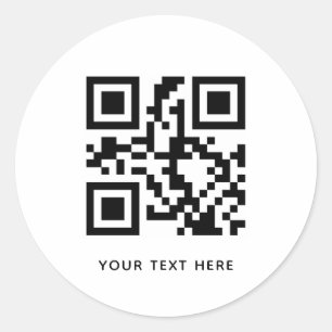 Benutzerdefinierter QR-Code und Text Promotion Whi Runder Aufkleber