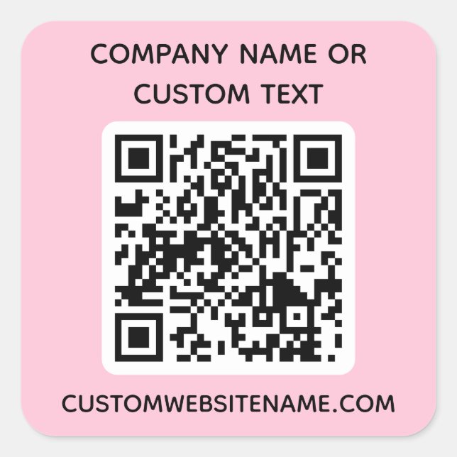 Benutzerdefinierter QR-Code und Text Quadratischer Aufkleber (Vorderseite)
