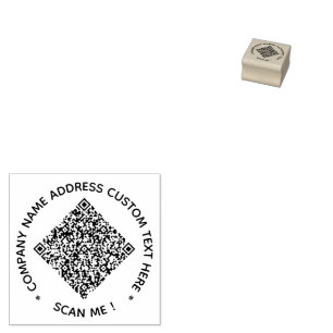 Benutzerdefinierter QR-Code und Text Runder Gummis Gummistempel
