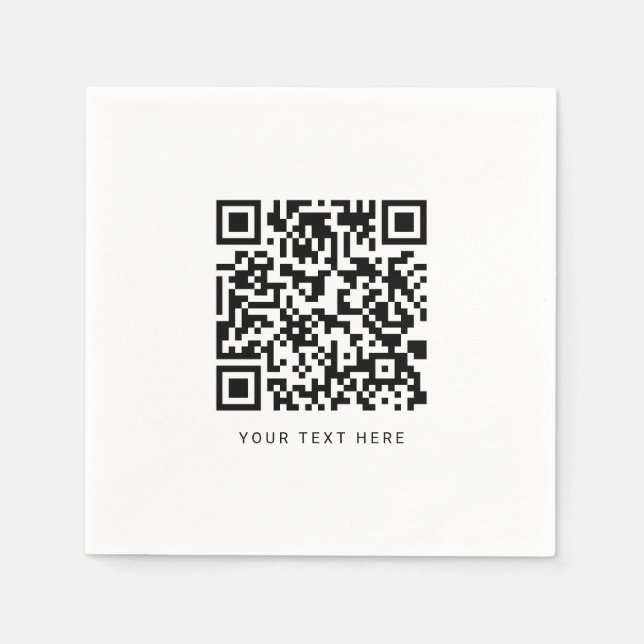 Benutzerdefinierter Qr-Code und Text Serviette (Vorderseite)