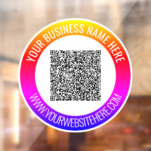 Benutzerdefinierter QR-Code und Text-Sitzung Fensteraufkleber