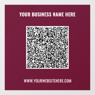 Benutzerdefinierter QR-Code und Textfensterklammer Fensteraufkleber