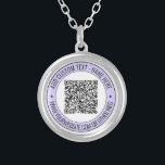 Benutzerdefinierter QR-Code und Textnekklace geben Versilberte Kette<br><div class="desc">Benutzerdefinierte Farben und Schriftart - Personalisierte Ketten mit Ihrer QR Code Scan Info und Custom Text Beruflich Design Business Promotional Company oder Moderne Persönliche Funny Necklace Geschenk - Hinzufügen Sie Ihren QR Code - Bild oder Logo - Foto / Name - Firma / Website oder E-Mail oder Telefon - Kontaktinformationen...</div>