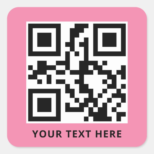 Benutzerdefinierter QR-Code und Werbeaktion Text r Quadratischer Aufkleber (Vorderseite)