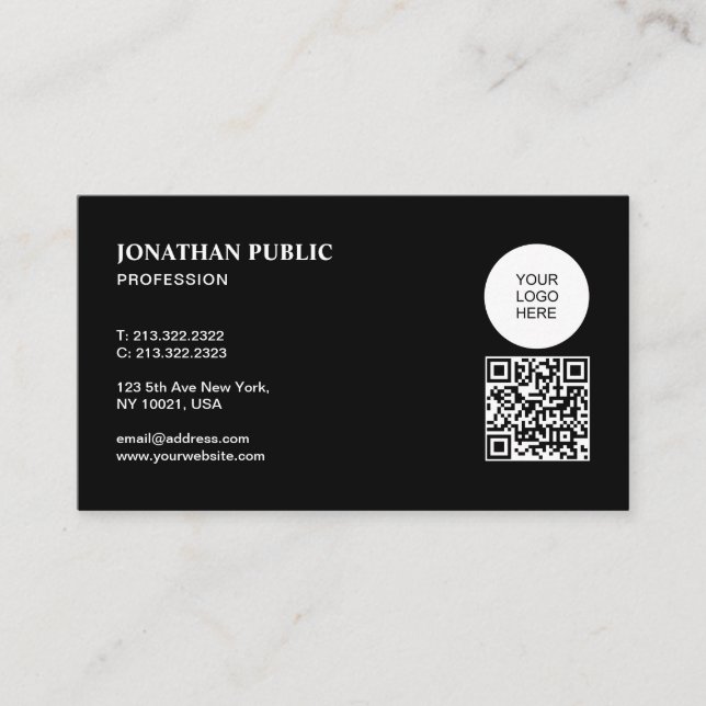Benutzerdefinierter QR-Code-Upload Ihres Logos Sch Visitenkarte (Vorderseite)