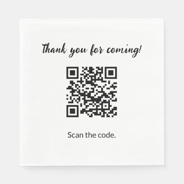 Benutzerdefinierter QR-Code Vielen Dank für Ihr Ko Serviette (Vorderseite)
