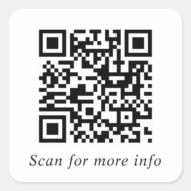 Benutzerdefinierter QR-Code-Website-Generator Quadratischer Aufkleber (Vorderseite)