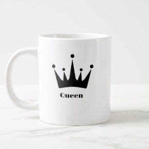 Benutzerdefinierter Queen-Text Schwarze Krone Bild Jumbo-Tasse