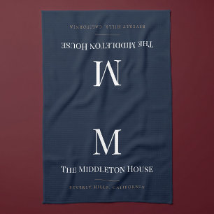 Benutzerdefinierter Quiet Luxury Estate Monogram F Geschirrtuch