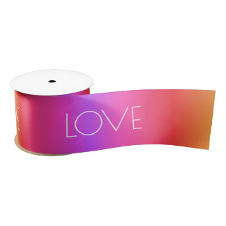 Benutzerdefinierter Rainbow Gradient Ribbon-Liebe Satinband