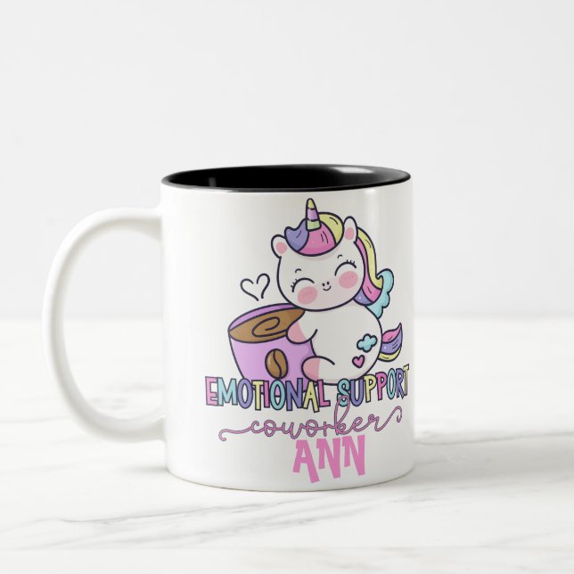 Benutzerdefinierter Rainbow Unicorn Emotionale Sup Zweifarbige Tasse (Links)