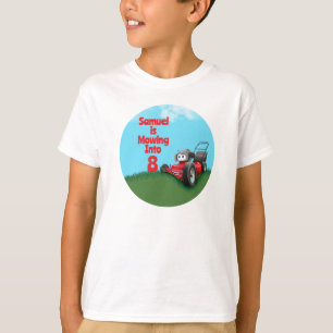 Benutzerdefinierter Rasentraktor Kindergeburtstag T-Shirt