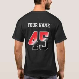 Benutzerdefinierter Red Number 45 Personalisierter T-Shirt
