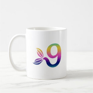 Benutzerdefinierter Regenbogen-9-Monogramm-Becher Kaffeetasse