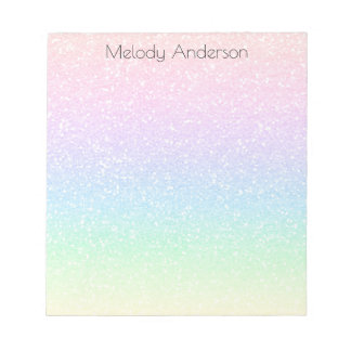 Benutzerdefinierter Regenbogen-Glitzer Girl Notepa Notizblock