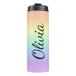 Benutzerdefinierter Regenbogen-Tumbler mit Namen Thermosbecher