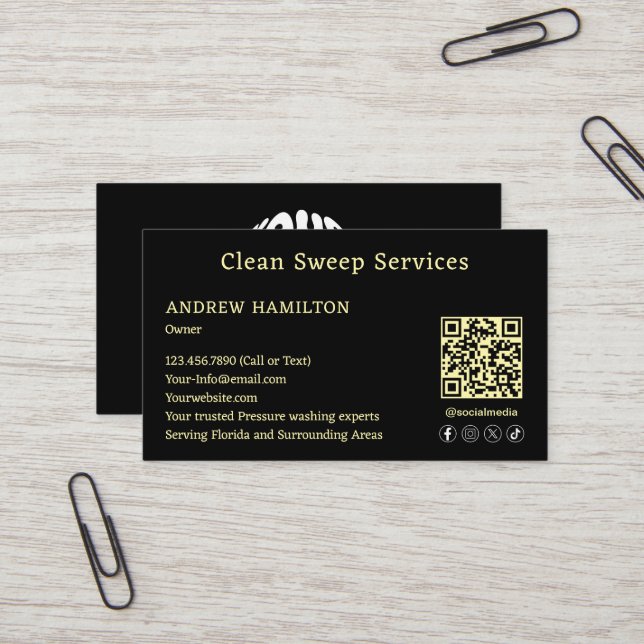 Benutzerdefinierter Reinigungsservice Einfache mod Visitenkarte (Vorderseite/Rückseite Beispiel)