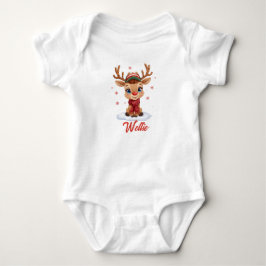 Benutzerdefinierter Rentier-Weihnachts-Babysuit Na Baby Strampler