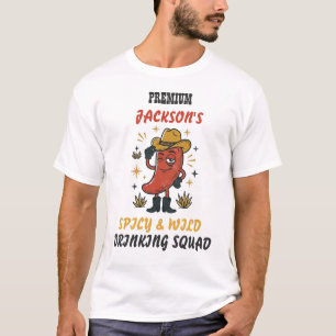 Benutzerdefinierter Retro-Chili-Trink-T-Shirt-Text T-Shirt