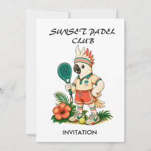 Benutzerdefinierter Retro-Cockatoo-Junior-Padel-Cl Einladung