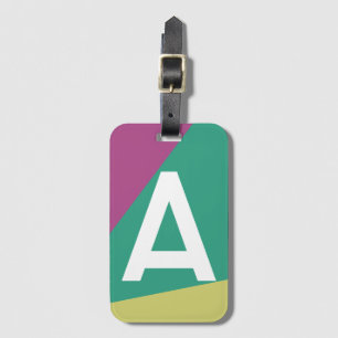 Benutzerdefinierter Retro-Farbenblock-Monogramm Gepäckanhänger