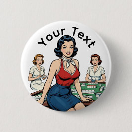 Benutzerdefinierter Retro-Mahjong-Text Geschenk zu Button