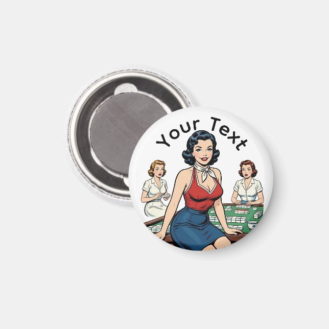 Benutzerdefinierter Retro-Mahjong-Text Geschenk zu Magnet (Vorderseite/Rückseite)