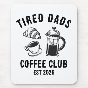 Benutzerdefinierter Retro-Müdiger-Väter-Café-Club Mousepad