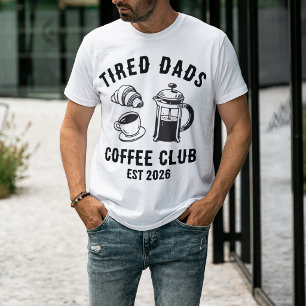 Benutzerdefinierter Retro-Müdiger-Väter-Café-Club  T-Shirt