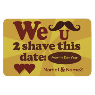 Benutzerdefinierter Retro-Mustache-Rett-The-Date-M Magnet