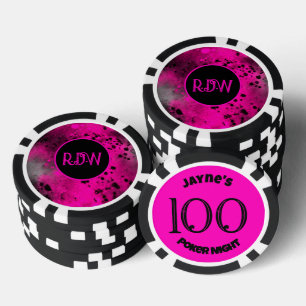 Benutzerdefinierter Retro-Retro-Rosa-Paint-Spritze Pokerchips